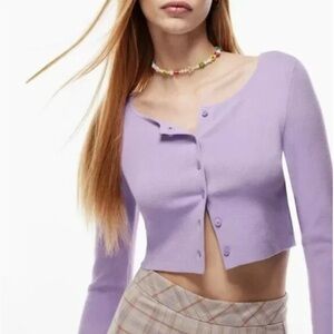 Lavender Cropped Cardigan